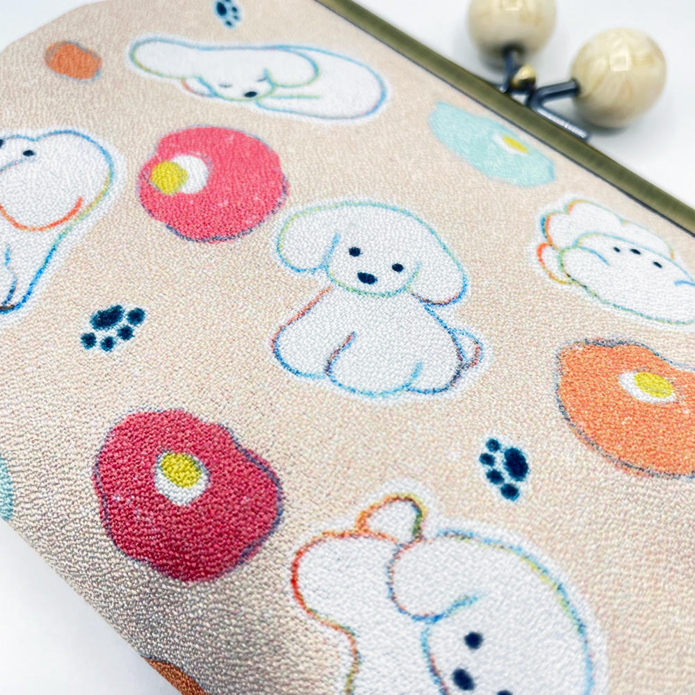 【IP】てらおかなつみ がま口ポーチ たくさんの子犬