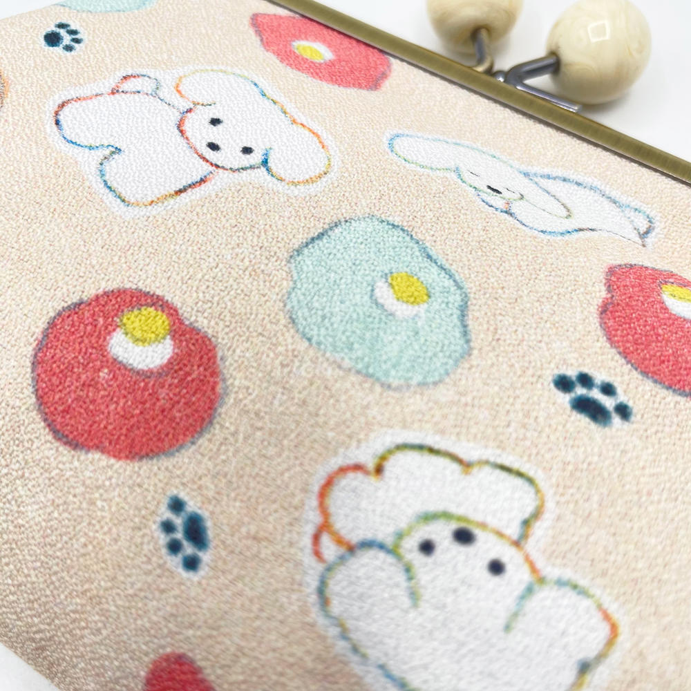 【IP】てらおかなつみ がま口ポーチ たくさんの子犬