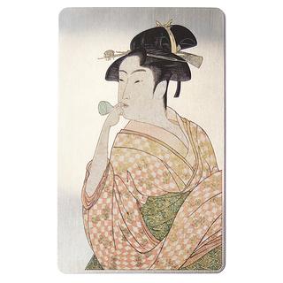 蔦屋重三郎 カードミラーC 婦女人相十品 ポッピンを吹く娘