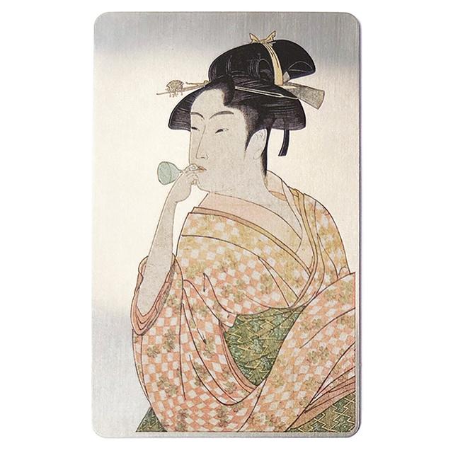 蔦屋重三郎 カードミラーC 婦女人相十品 ポッピンを吹く娘