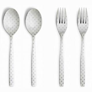 100percent　DRESS（ドレス）模様の入ったカトラリーＰａｉｒＳｅｔ（ＰｏｌｋａＤｏｔ）