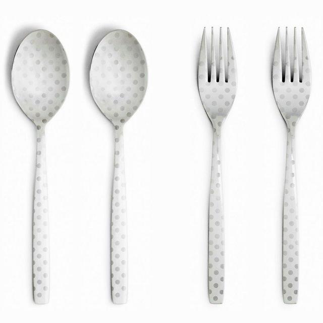 100percent　DRESS（ドレス）模様の入ったカトラリーＰａｉｒＳｅｔ（ＰｏｌｋａＤｏｔ）