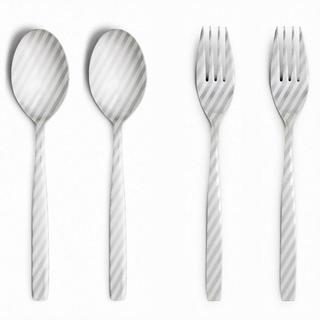 100percent　DRESS（ドレス）模様の入ったカトラリーＰａｉｒＳｅｔ（Ｓｔｒｉｐｅ）