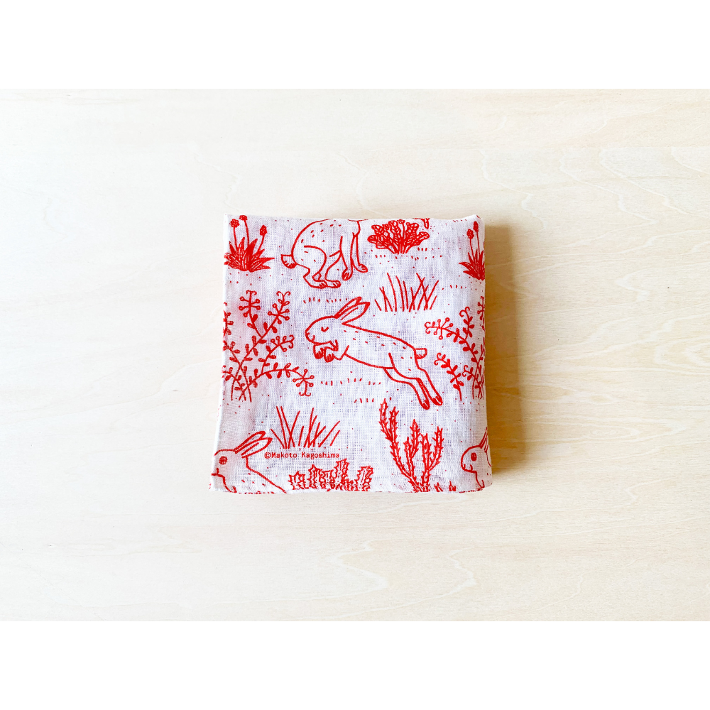 【未使用】鹿児島睦　飾りたくなるハンカチ　ガーゼミニタオル 未使用】鹿児島睦 飾りたくなるハンカチ ガーゼミニタオル