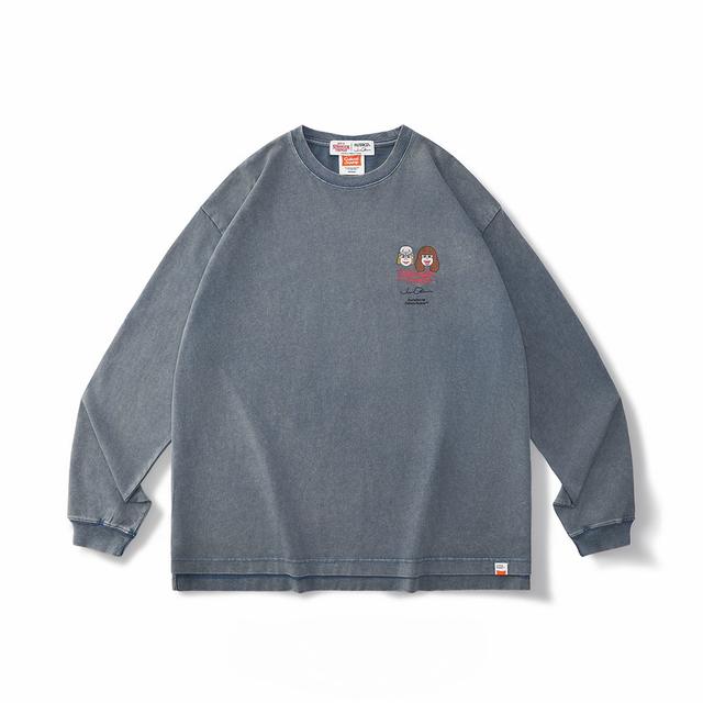 eddie（エディ）&dustin（ダスティン）ロングＴシャツ グレーブルー