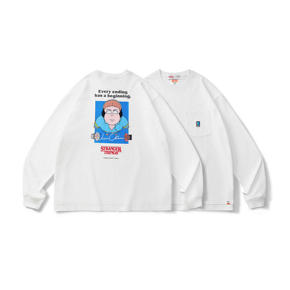 マックス Dear Billy（ディア　ビリー)ロングTシャツ ホワイト　Stranger Things（ストレンジャー・シングス）×Jun Oson×FILTER017® Culture Supply™