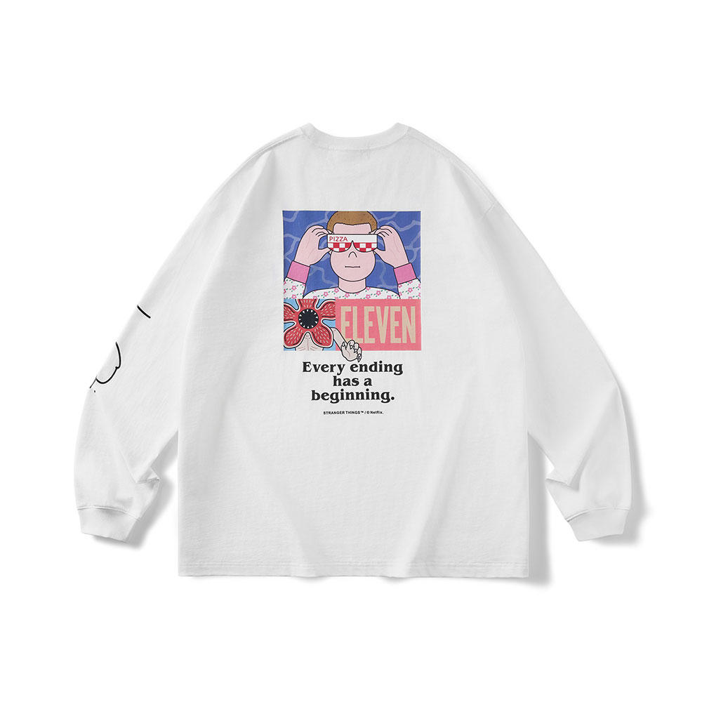 Eleven(イレブン)ロングTシャツ ホワイト Stranger Things