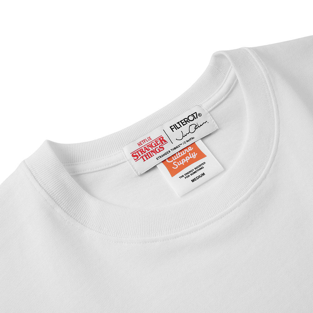 Eleven(イレブン)ロングTシャツ ホワイト　Stranger Things（ストレンジャー・シングス）×Jun Oson×FILTER017® Culture Supply™