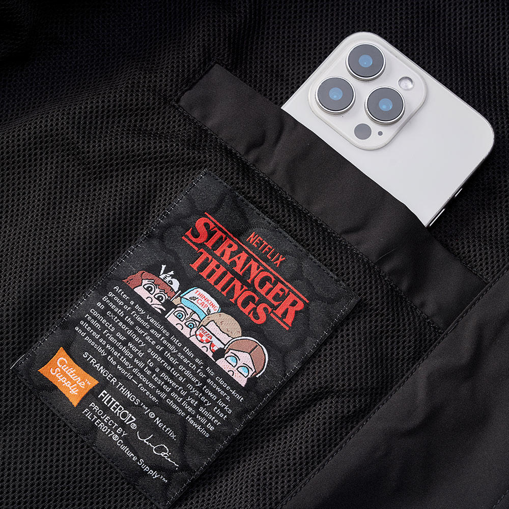 ファイアクラブコーチジャケット ブラック　Stranger Things（ストレンジャー・シングス）×Jun Oson×FILTER017® Culture Supply™