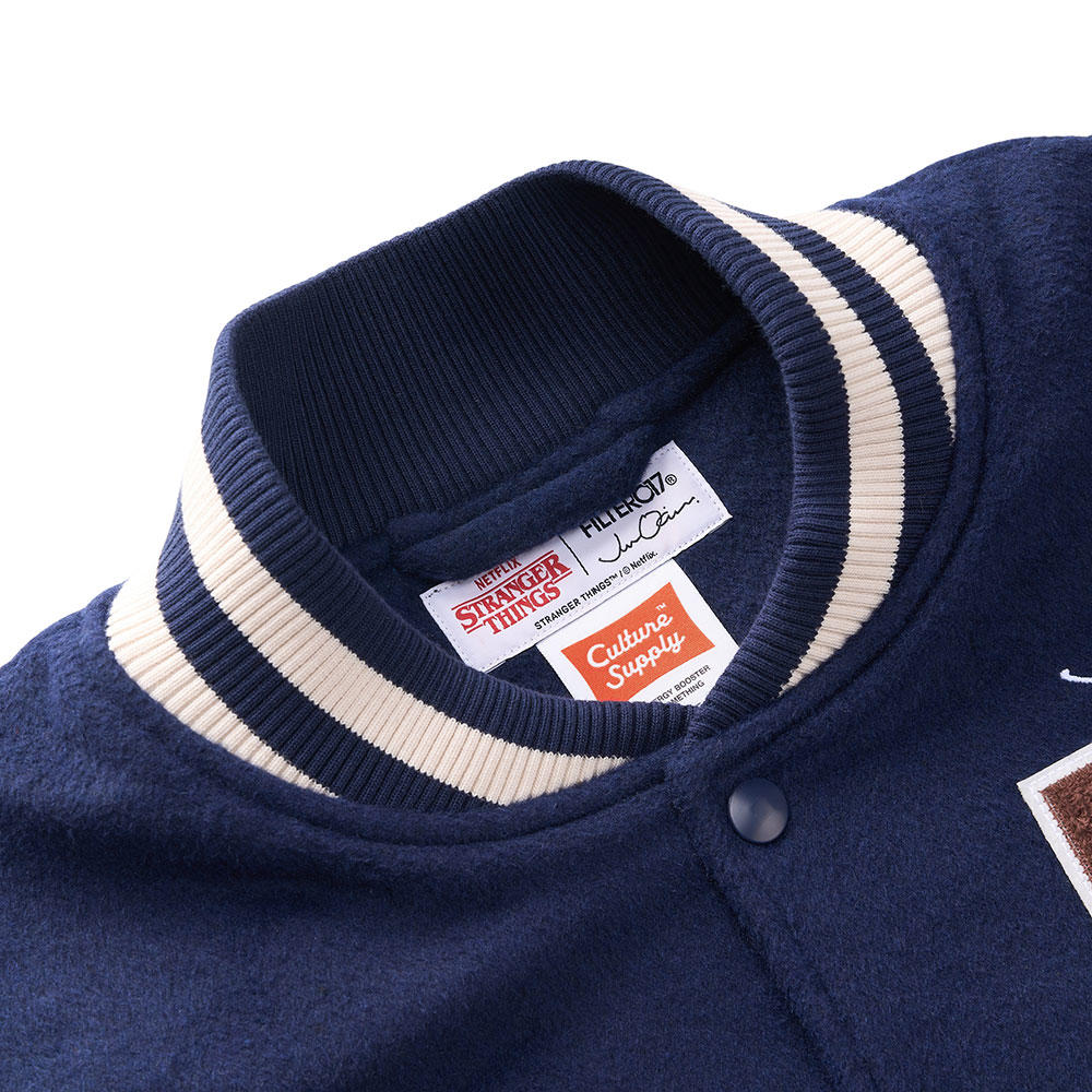 ホーキンススタジャン ダークブルー　Stranger Things（ストレンジャー・シングス）×Jun Oson×FILTER017® Culture Supply™