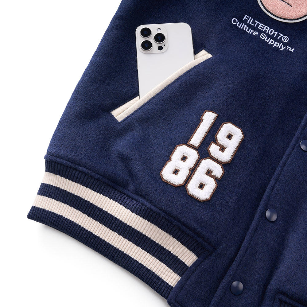 ホーキンススタジャン ダークブルー　Stranger Things（ストレンジャー・シングス）×Jun Oson×FILTER017® Culture Supply™