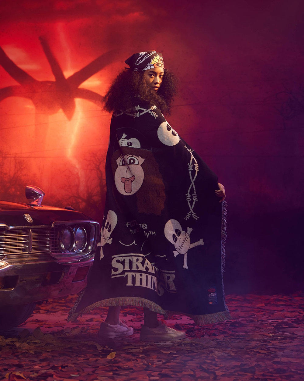 Eddie（エディ）ラグ ブラック　Stranger Things（ストレンジャー・シングス）×Jun Oson×FILTER017® Culture Supply™