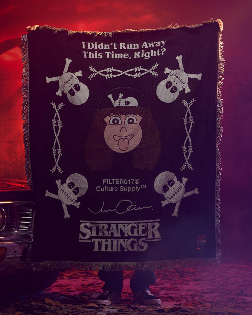 Eddie（エディ）ラグ ブラック　Stranger Things（ストレンジャー・シングス）×Jun Oson×FILTER017® Culture Supply™