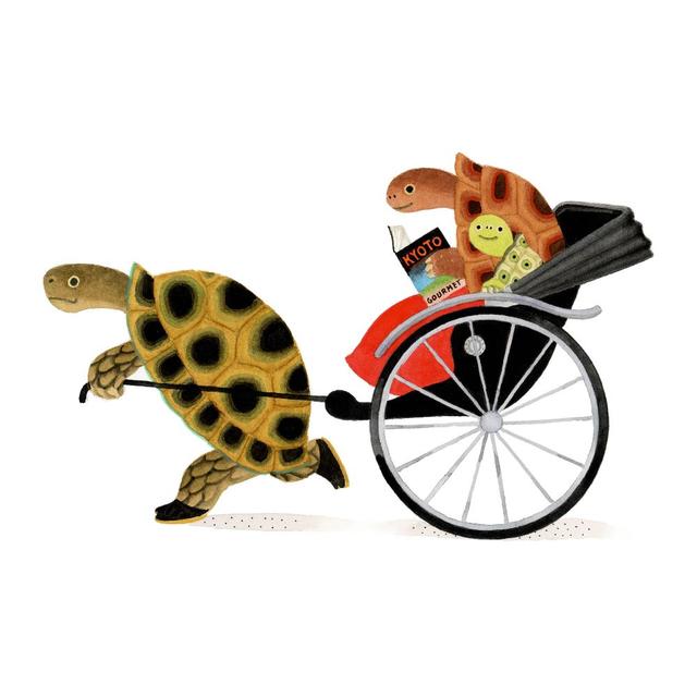 【小林マキ：原画作品】「えっほ　えっほ」Cycle Rickshaw　※2026年1月上旬～中旬頃発送予定