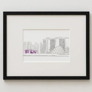 【Ciaolink】額装付きプリント作品 Singapore　Marina