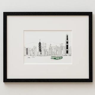 【Ciaolink】額装付きプリント作品 Hong Kong　Victoria Harbour