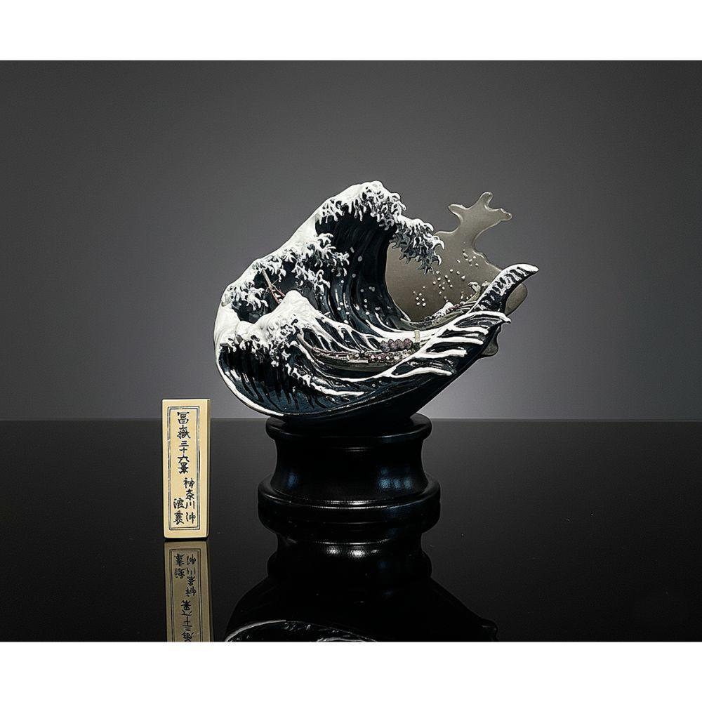 北斎(HOKUSAI)立像譚 ～神奈川沖浪裏～ 墨絵調特別版