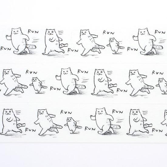 【黒山 Kathy Lam】Running Cat Masking Tape