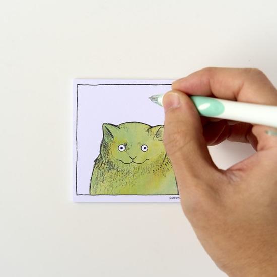 【黒山 Kathy Lam】green cat ふせん