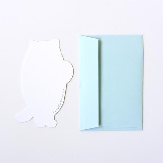 【黒山 Kathy Lam】The Cup Cat ダイカットカード（封筒付き）