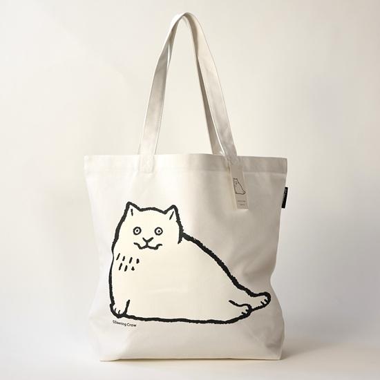 【黒山 Kathy Lam】white catトートバッグ