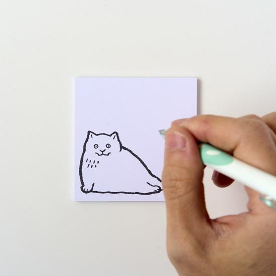 【黒山 Kathy Lam】Die Cut Sticker 「White Cat」