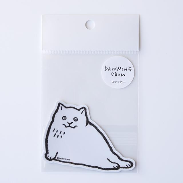 【黒山 Kathy Lam】Die Cut Sticker 「White Cat」