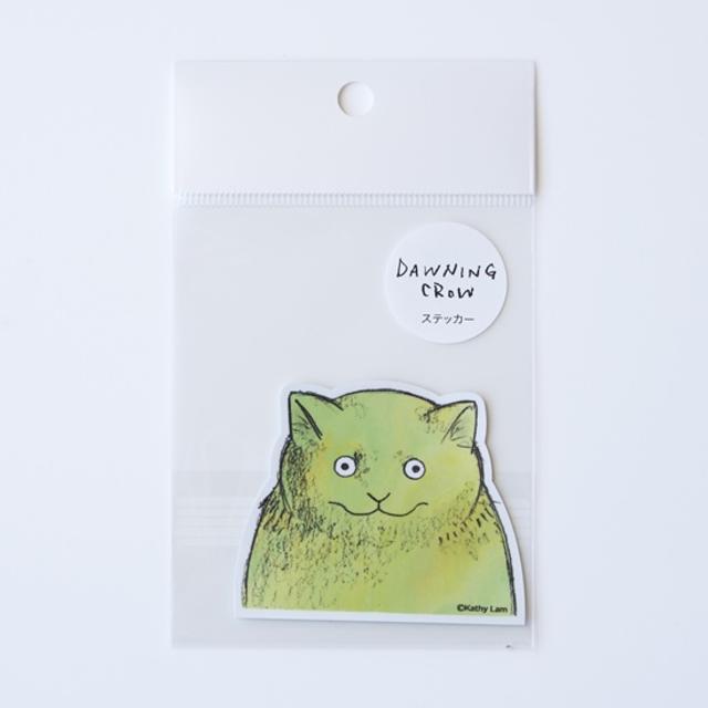 【黒山 Kathy Lam】Die Cut Sticke 「Green Cat」