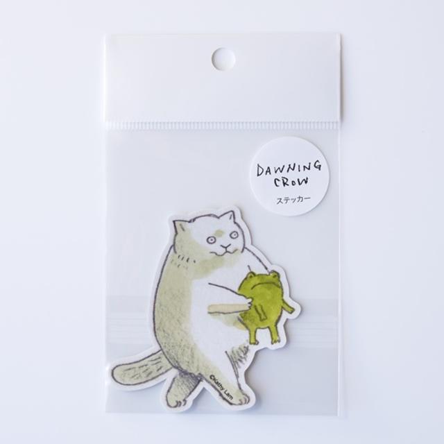 【黒山 Kathy Lam】Die Cut Sticker 「Cat & Frog」