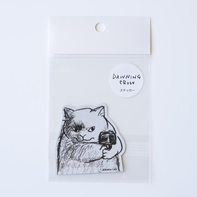 【黒山 Kathy Lam】Die Cut Sticker 「Gun Kitty」