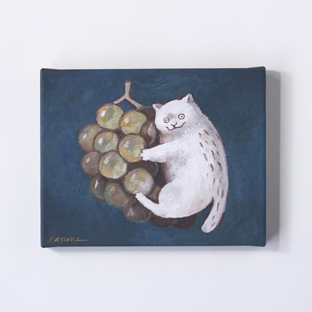 【黒山 Kathy Lam】Canvas Print Grapes Cat 