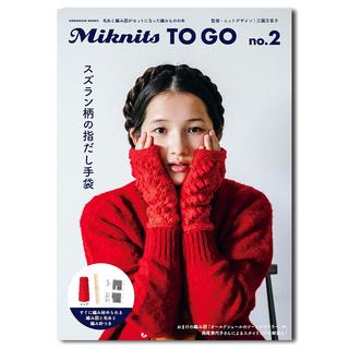 Miknits TO GO no.2 スズラン柄の指だし手袋　レッド