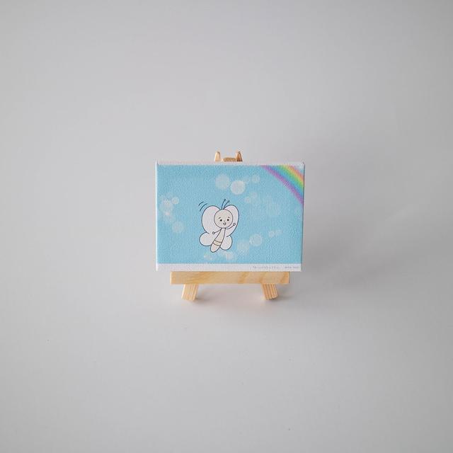 まっしろなちょうちょ　ミニチュアキャンバスC