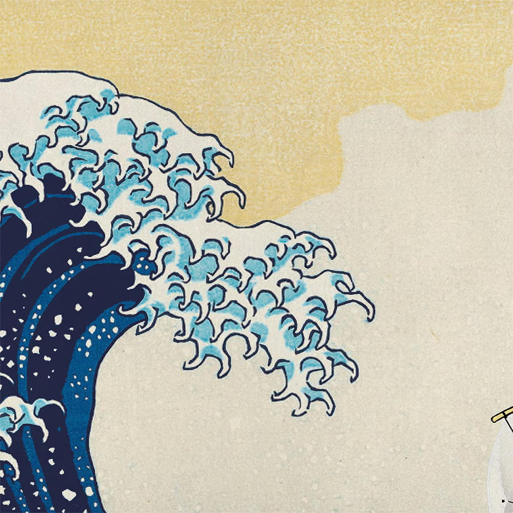 【100部限定／額装付き】ドラえもん 浮世絵木版画「富嶽三十六景 神奈川沖浪裏」