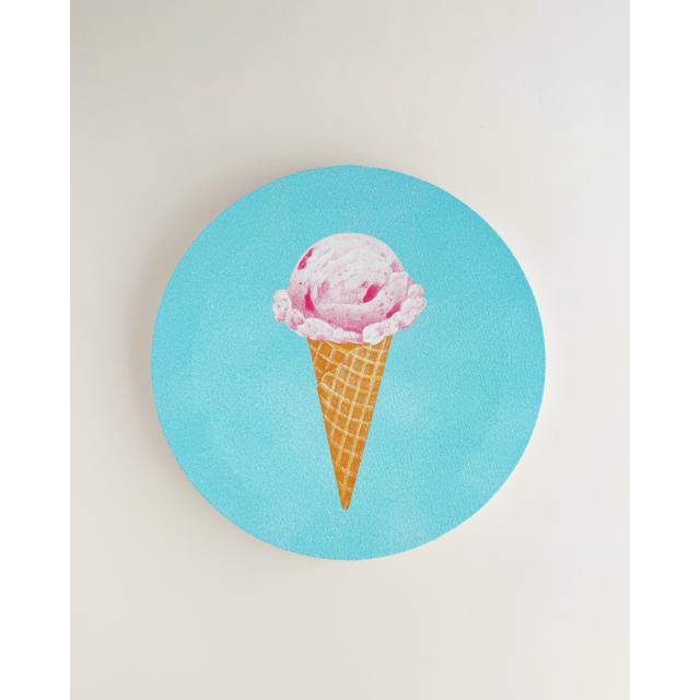 【3月上旬～中旬頃発送予定】 キャンバスプリント 「いちごのアイスクリーム」 ／ ア・ラ・カル堂