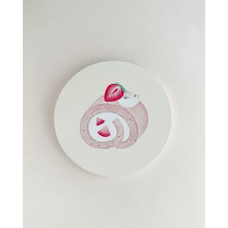 【3月上旬～中旬頃発送予定】 キャンバスプリント 「いちごのロールケーキ」 ／ ア・ラ・カル堂