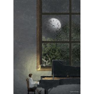 【予約】 日下明　Giclee Print『ME TIME』　木製パネル加工(大)　※5月中旬頃のお届け予定