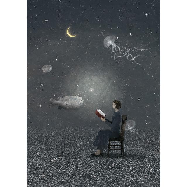 【予約】 日下明　Giclee Print『空想案内人』　木製パネル加工(大)　※5月中旬頃のお届け予定