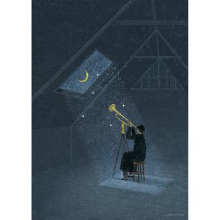 【予約】 日下明　Giclee Print『降り注ぐ未知』　木製パネル加工(小)　※5月中旬頃のお届け予定