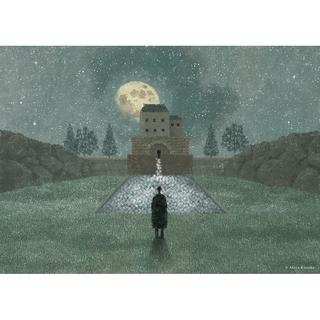 【予約】 日下明　Giclee Print『Moon Palace』　木製パネル加工(小)　※5月中旬頃のお届け予定