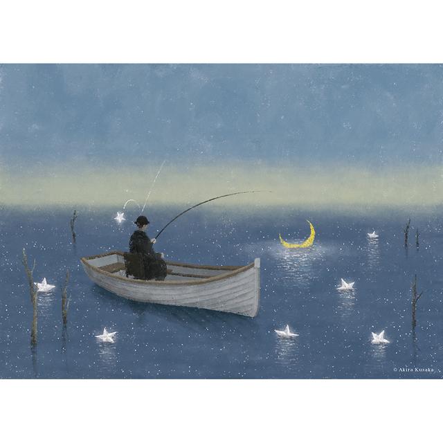 【予約】 日下明　Giclee Print『Angling the Night』　木製パネル加工(小)　※5月中旬頃のお届け予定