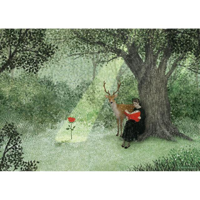 【予約】 日下明　Giclee Print『芽吹く物語』　木製パネル加工(小)　※5月中旬頃のお届け予定