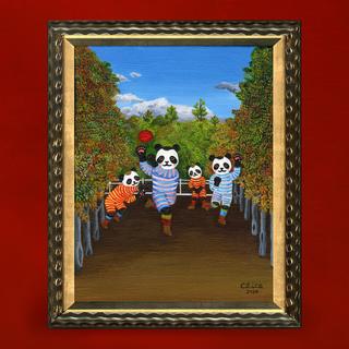 【とやちかこ：原画】The Football Players -Homage to  Rousseau -（フットボールをする人々）　※2026年3月中旬～下旬頃発送予定