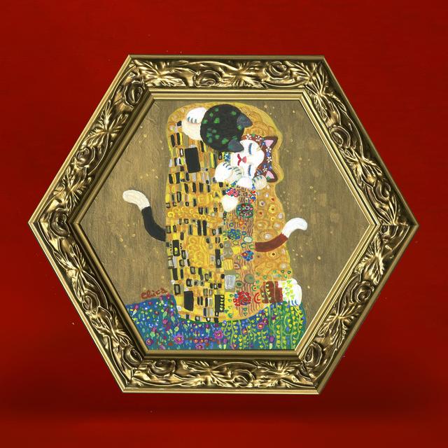 【とやちかこ：新作 原画】The Kiss -Homage to Gustav Klimt -（接吻）　※2026年3月中旬～下旬頃発送予定