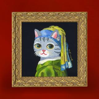 【とやちかこ：新作 原画】Girl with -Pearl Earring -Homage to Vermeer -（真珠の耳飾りの少女）　※2026年3月中旬～下旬頃発送予定