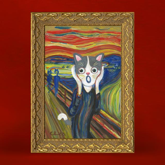 【とやちかこ：新作 原画】The Scream -Homage to Munch -（叫び）　※2026年3月中旬～下旬頃発送予定