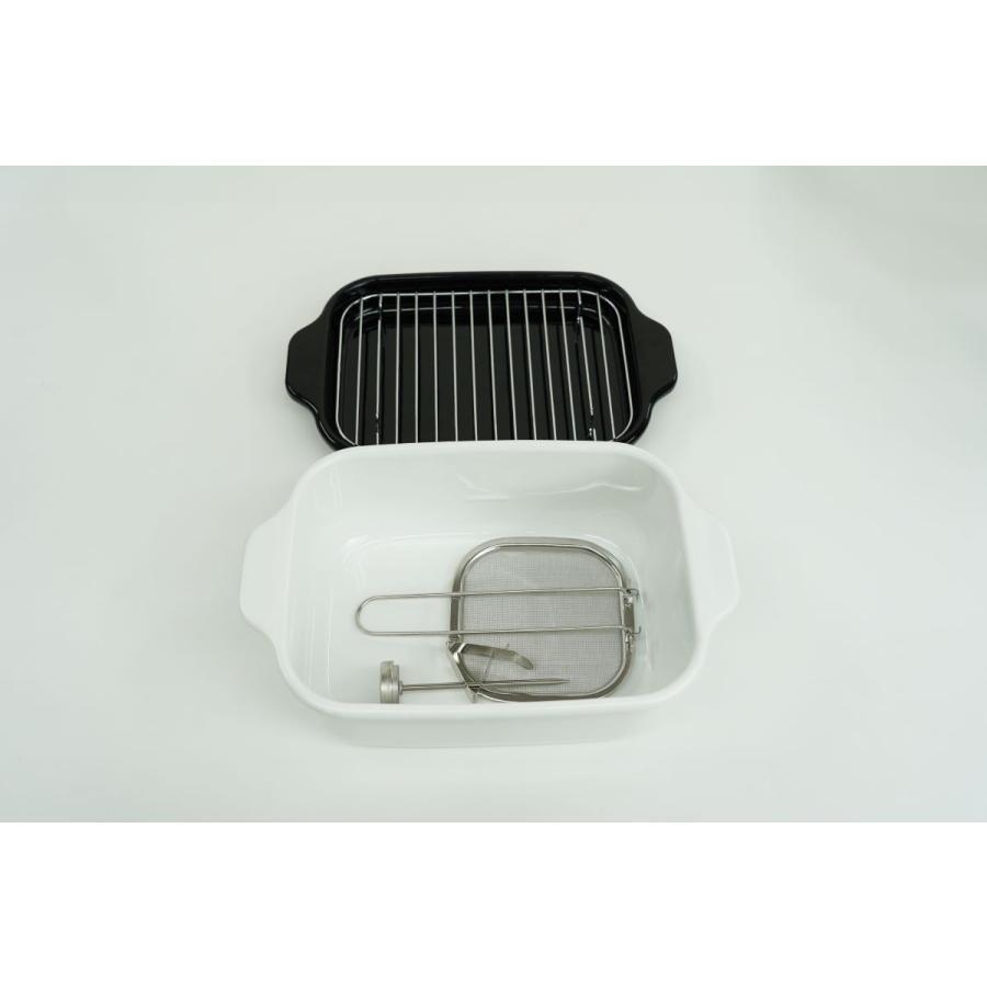 富士ホーロー 角型天ぷら鍋ワイド フライヤーネット付き