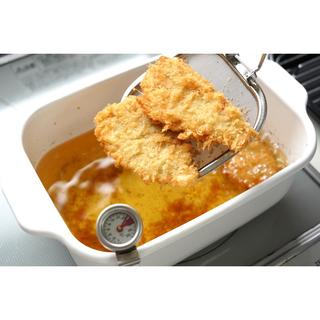 富士ホーロー 角型天ぷら鍋ワイド フライヤーネット付き