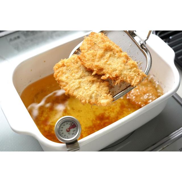 富士ホーロー 角型天ぷら鍋ワイド フライヤーネット付き