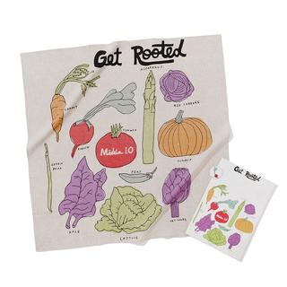 【予約／種類の選択可】“Get Rooted”タブロイド＋ラッピングクロス（風呂敷）＋缶バッジセット　※2月15日以降の発送を予定